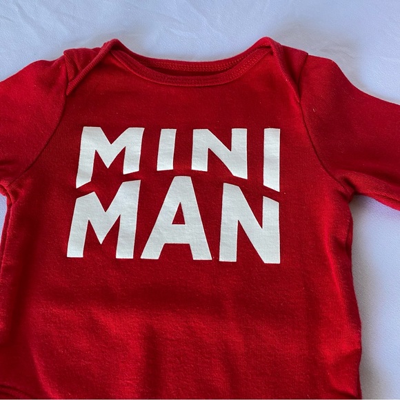 Old Navy| 0-3 month | baby boy red long sleeve onesie| - Picture 2 of 3
